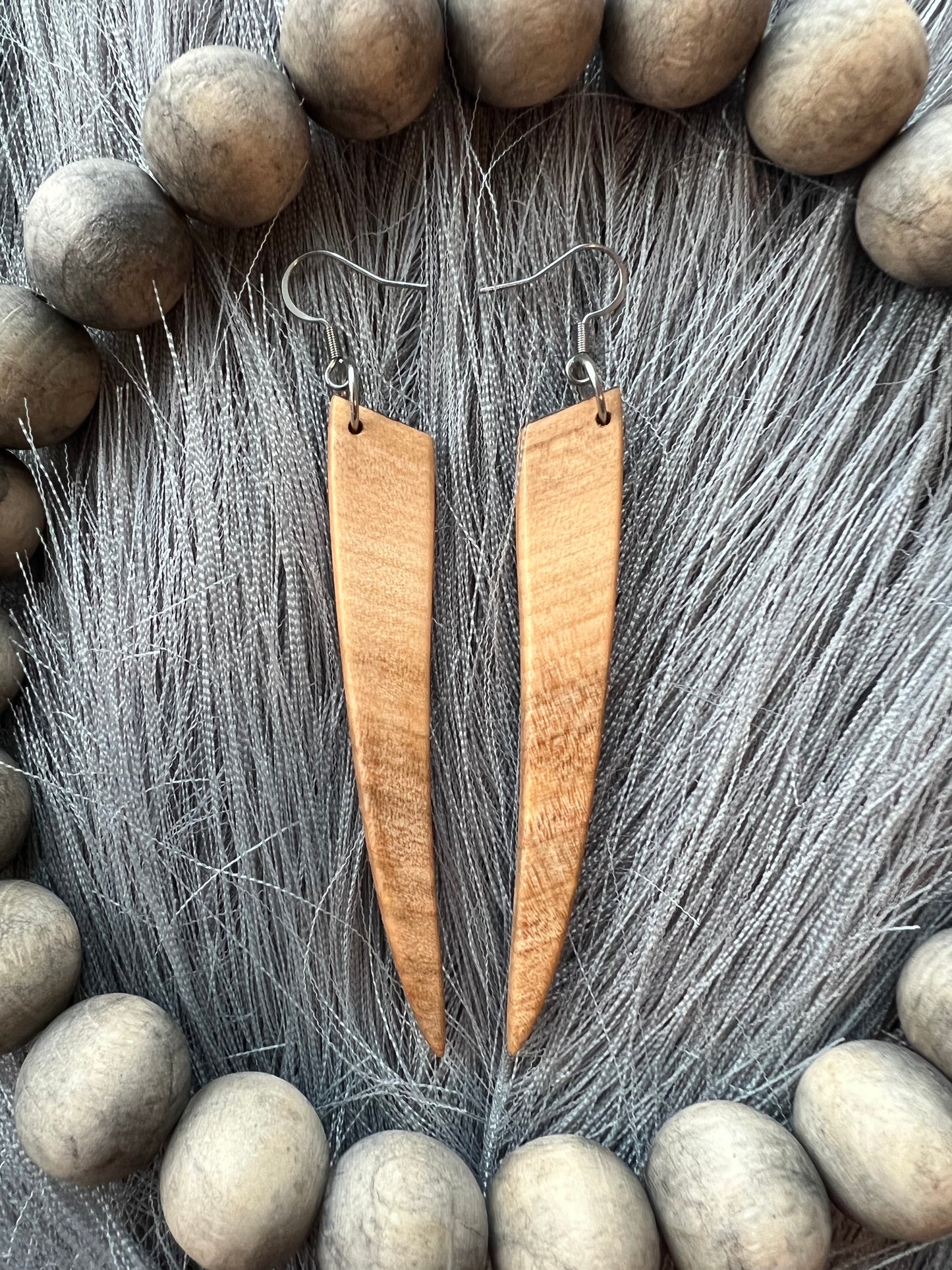 Natural wooden earrings