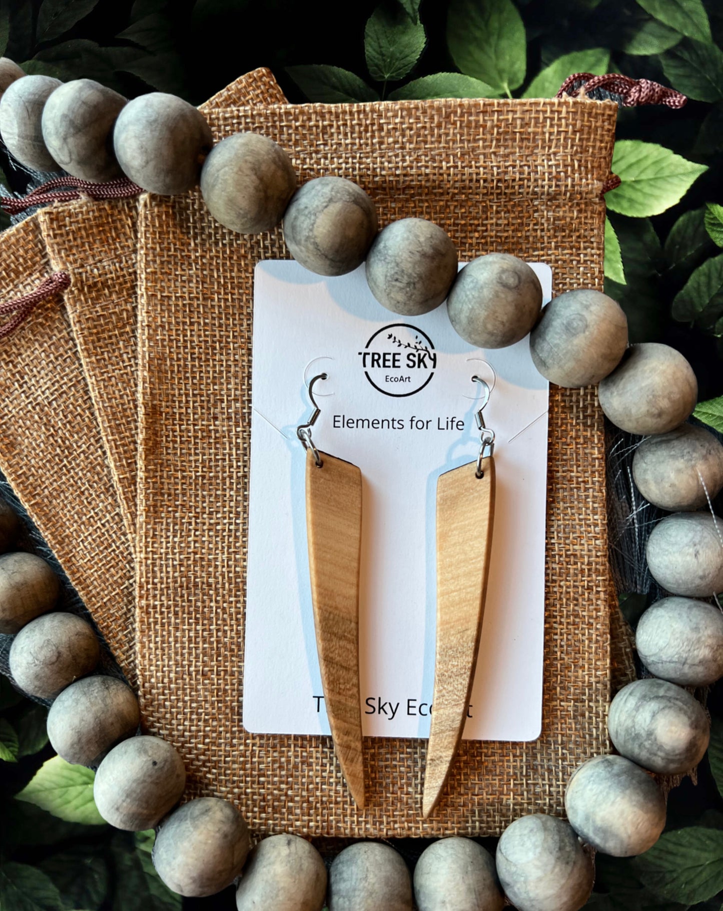 Natural wooden earrings