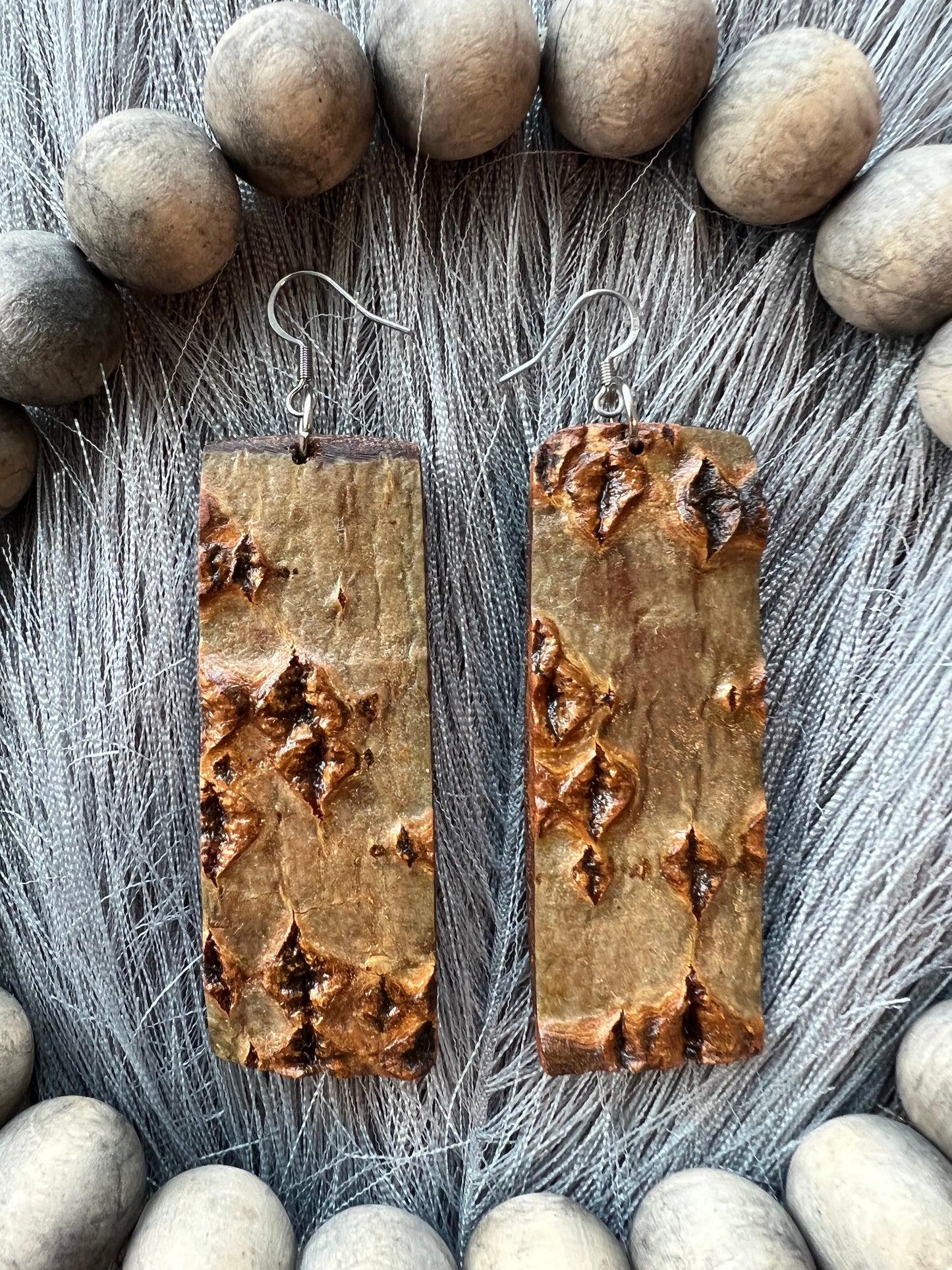 Bark dangle earrings