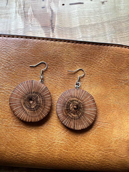 Natural Red Oak Wood Earrings