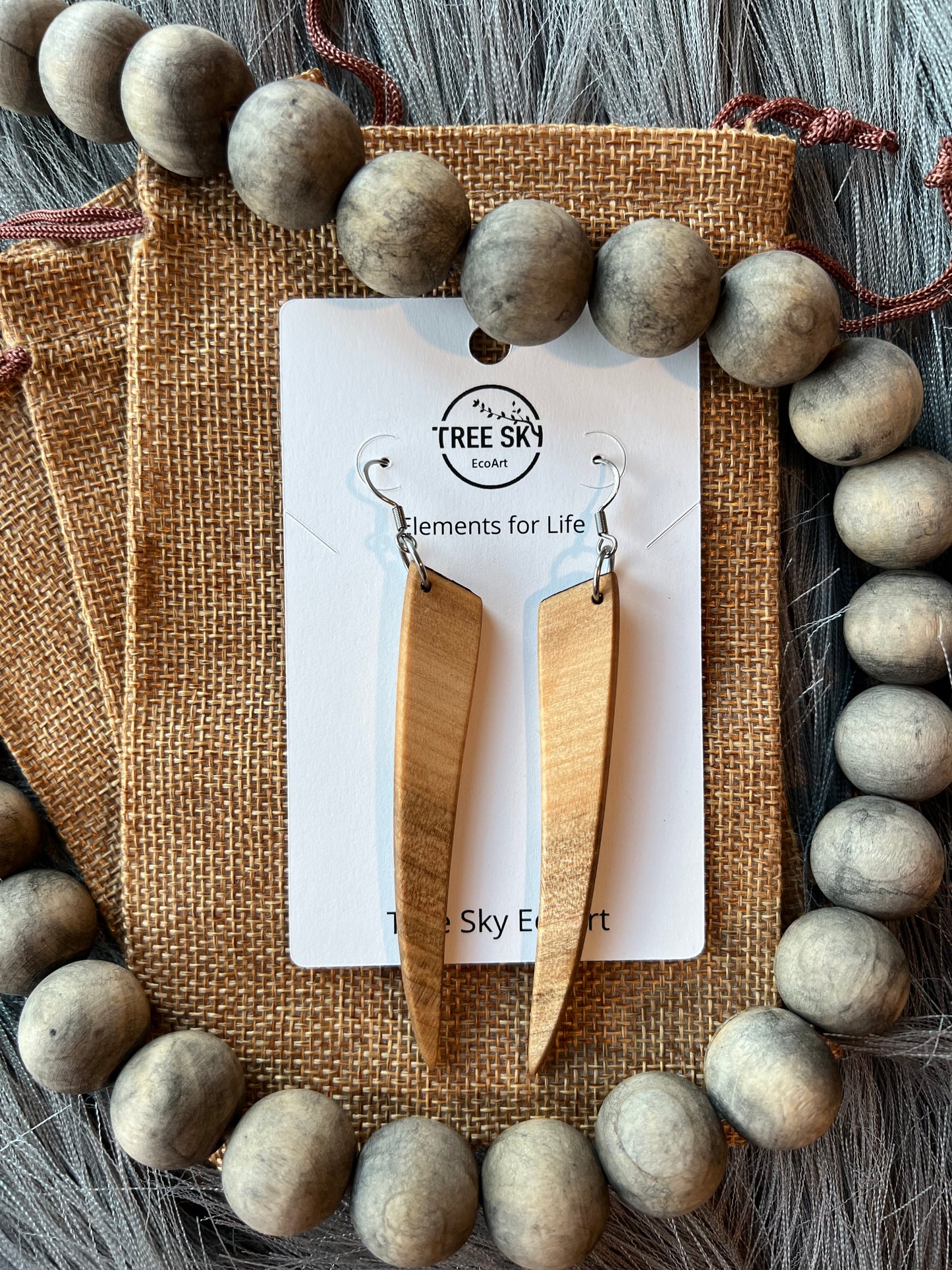 Natural wooden earrings