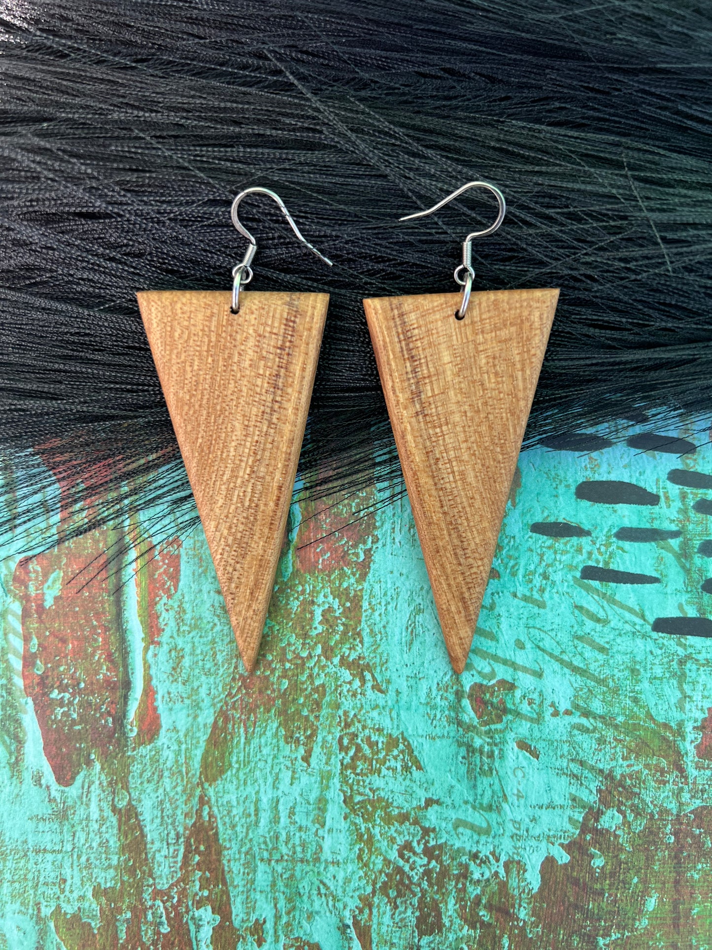 Triangle dangle earrings