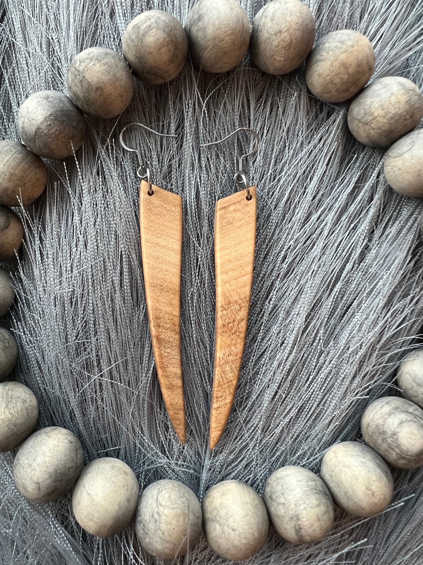 Natural wooden earrings